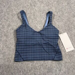 NWT‎ Lululemon Athletica Glow Grid Washed Denim Align Tank Top Women's Size 2